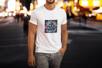 Neon Gorilla Power T-Shirt – White Edition (Size-XXL)