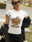 Happy Halloween Pumpkin Face T-Shirt – White (Size- S)