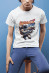 “Space Hero” Sci-Fi Astronaut Graphic White T-Shirt (Size-XXL)