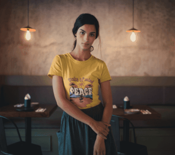 Peace State of Mind Graphic T-Shirt – Mustard Yellow (Size-L)