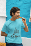 But First, Coffee – Sky Blue T-Shirt(Size-S)