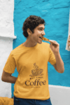 But First, Coffee – Mustard Yellow T-Shirt(Size-S)