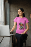 Pumpkin Wizard Halloween T-Shirt – Pink(Size-S)