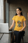 Pumpkin Wizard Halloween T-Shirt – Mustard Yellow(Size-XXL)