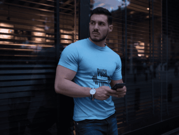 Push Your Limits Gym T-Shirt – Sky Blue(Size-L)