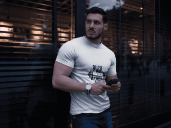 Push Your Limits Gym T-Shirt – White(Size-L)