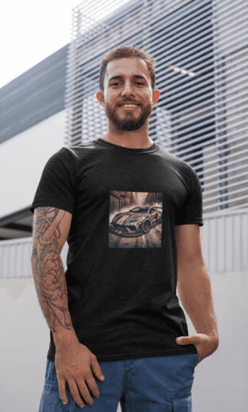 Street Racer Drift Car T-Shirt – Jet Black (Size-XL)