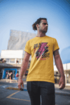 “Bold & Brave” Lightning Bolt Graphic Tee – Yellow Edition (Size-XXL)