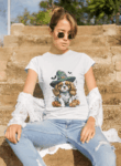 Witchy Spaniel Halloween Tee – White Edition (Size-XXL)