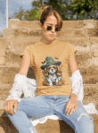 Witchy Spaniel Halloween Tee – Mustard Edition (Size-S)