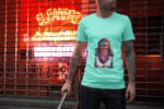 Gangsta Gorilla Neon Tee – Mint Blue (Size-S)