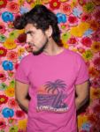 Longboard Beach Vibes Vibrant Pink T-Shirt (Size-XXL)