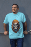 Grim Hood Skull T-Shirt – Cool Blue Edition (Size-S)