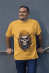 Grim Hood Skull T-Shirt – Mustard Yellow Edition (Size-S)