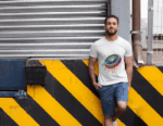 Neon Drip Barbell Plate T-Shirt - White (Size-S)