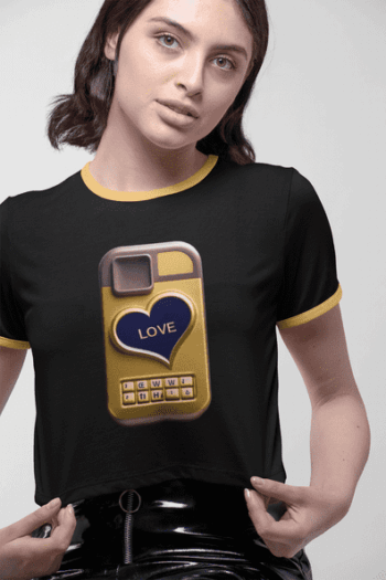Retro Love Keypad Graphic T-Shirt (Size-L)