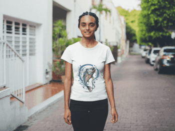 Artistic Koi Fish Women's T-Shirt – White (Size-L)