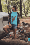 Vibrant Feather Art T-Shirt – Sky Blue(Size-XXL)