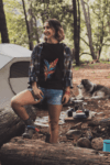 Vibrant Feather Art T-Shirt – Black(Size-S)