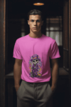 Halloween Skeleton Gentleman T-Shirt – Candy Pink (Size-XXL)