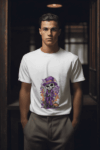 Halloween Skeleton Gentleman T-Shirt – White (Size-S)