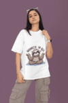 Namaste in Bed Sloth T-Shirt – White (Size-XXL)