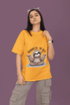 Namaste in Bed Sloth T-Shirt – Mustard Yellow (Size-XXL)