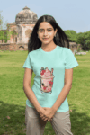 Kawaii Strawberry Shake Graphic T-Shirt – Mint Green(Size-S)