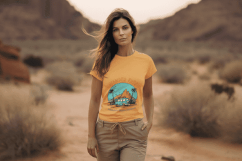 Wander Free Adventure T-Shirt - Mustard Yellow(Size-L)