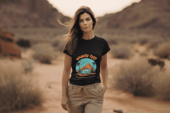 Wander Free Adventure T-Shirt - Black(Size-M)