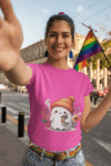 Cozy Ghost Coffee Lover T-Shirt – Pink (Size-S)