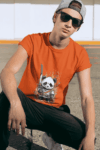 Samurai Panda Graphic Tee – Rust Orange(Size-L)