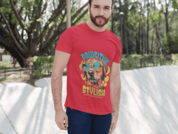 Pawsitive Stylish Dog Graphic T-Shirt – Bold Red (Size-XXL)