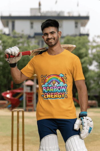Rainbow Energy Graphic T-Shirt – Sunshine Yellow(Size-L)