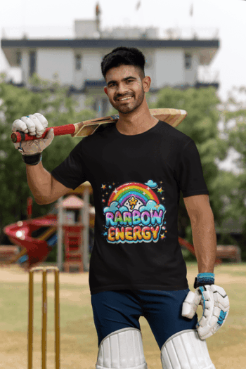 Rainbow Energy Graphic T-Shirt – Black(Size-M)