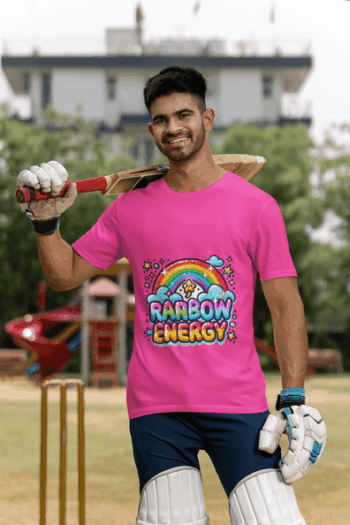 Rainbow Energy Graphic T-Shirt – Candy Pink(Size-L)