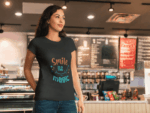 Smile It's Magic – Motivational Graphic T-Shirt (Black) (Size-S)