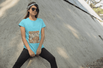 Vintage Vibes Retro Tee – Sky Blue(Size-L)