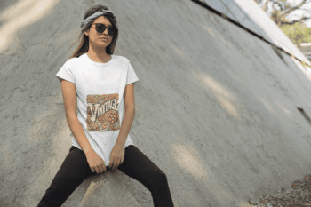 Vintage Vibes Retro Tee – White(Size-L)