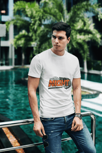 Street Night Race Tee – White(Size-L)