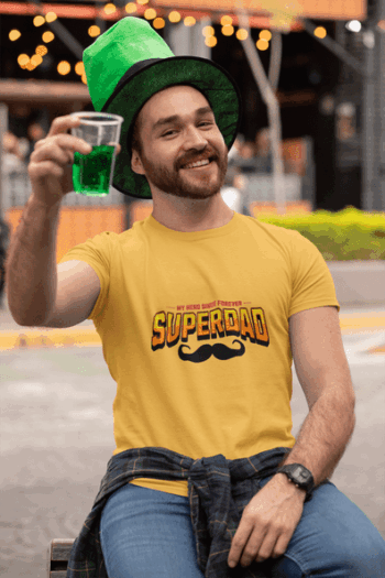 "Superdad" Graphic T-Shirt – Mustard Yellow (Size-L)