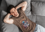 Chillax Astronaut – Space Vibes Graphic T-Shirt - Coffee Brown (Size-XXL)