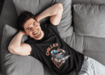 Chillax Astronaut – Space Vibes Graphic T-Shirt - Black (Size-XXL)
