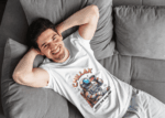 Chillax Astronaut – Space Vibes Graphic T-Shirt - White (Size-XXL)