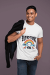 Everything Will Be OK – Positive Rainbow Graphic White T-Shirt (Size-XXL)