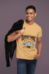 Everything Will Be OK – Positive Rainbow Graphic T-Shirt - Mustard Yellow (Size-S)