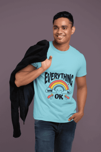 Everything Will Be OK Tee – Sky Blue(Size-L)