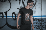 Cyber Samurai Graphic T-Shirt – Jet Black(Size-XXL)