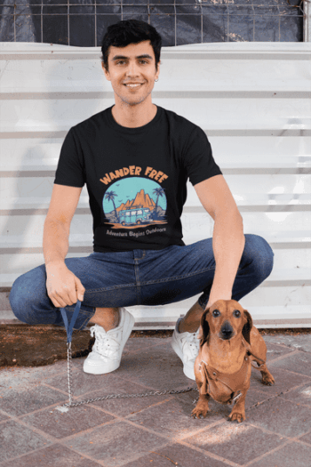 Wander Free Adventure Tee – Jet Black(Size-L)