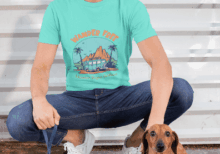 Wander Free Adventure Tee – Aqua Blue(Size-S)